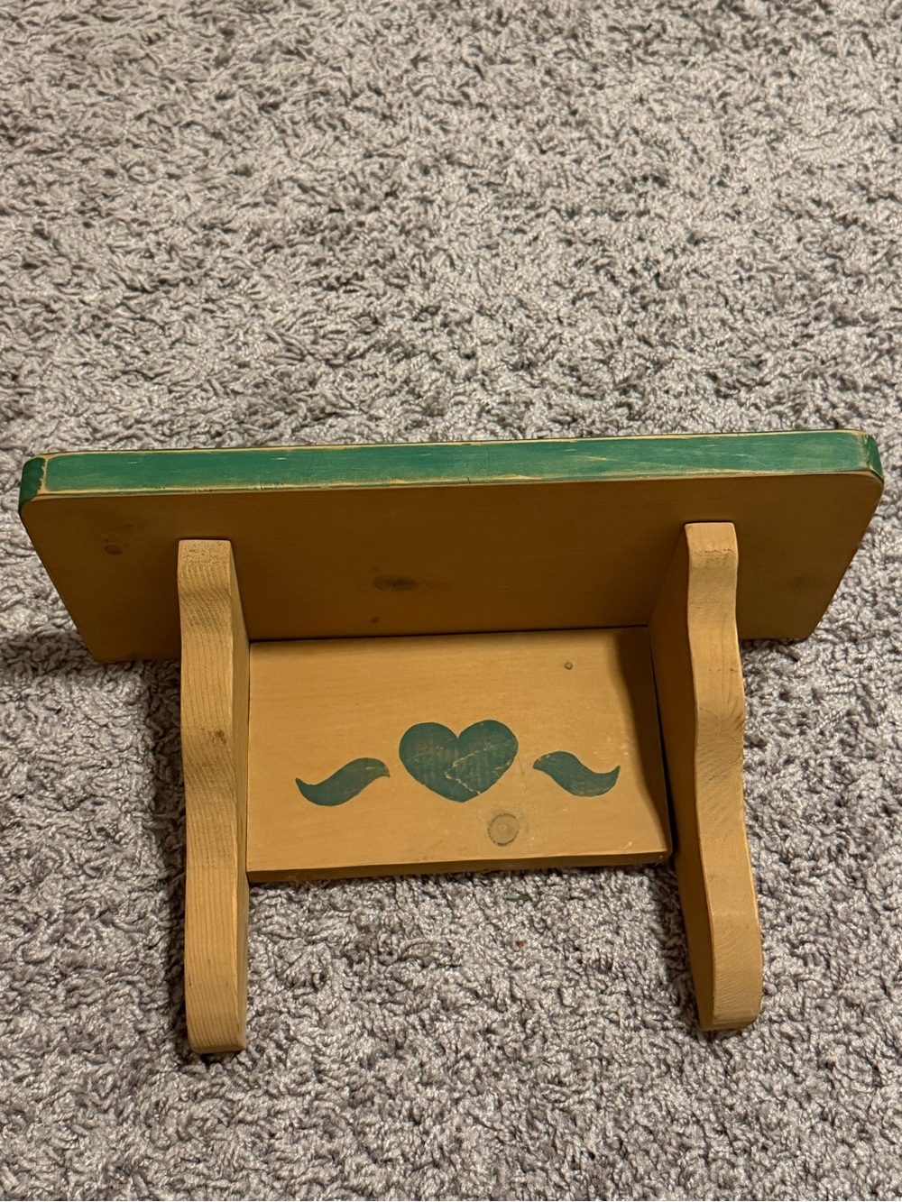 Charming Vintage Country Wooden Wall Shelf with Heart & Birds Detail
